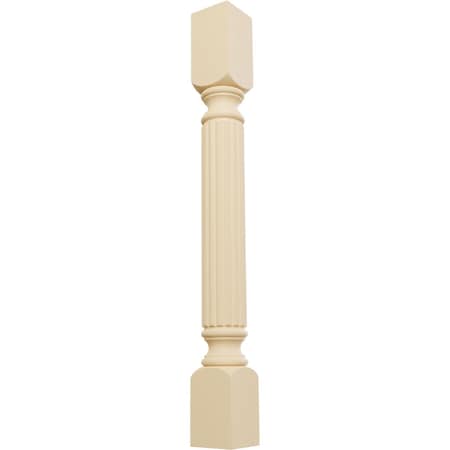 Ekena Millwork 3 3/4"W x 3 3/4"D x 35 1/2"H Raymond Reeded Cabinet Column, Maple COL03X03X35RAMA